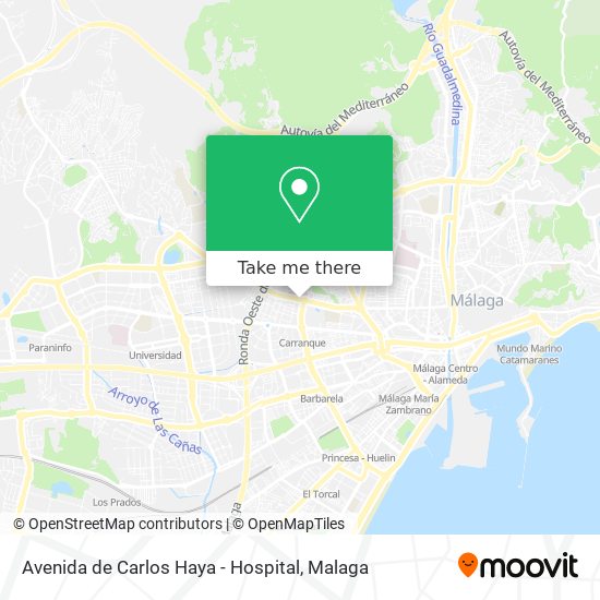 Avenida de Carlos Haya - Hospital map