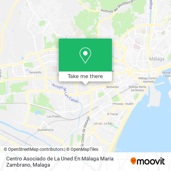 mapa Centro Asociado de La Uned En Málaga María Zambrano