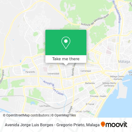 Avenida Jorge Luis Borges - Gregorio Prieto map