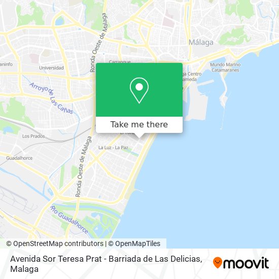 mapa Avenida Sor Teresa Prat - Barriada de Las Delicias