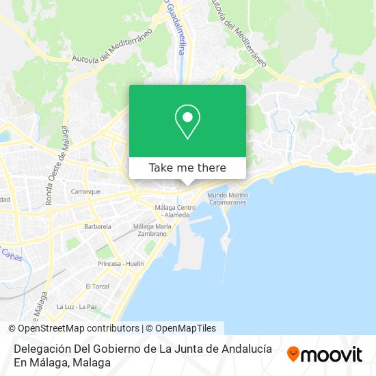 mapa Delegación Del Gobierno de La Junta de Andalucía En Málaga