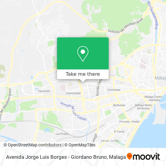 Avenida Jorge Luis Borges - Giordano Bruno map
