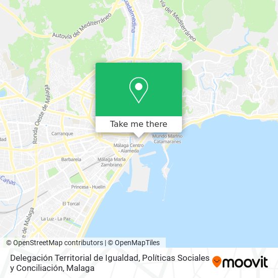 mapa Delegación Territorial de Igualdad, Políticas Sociales y Conciliación