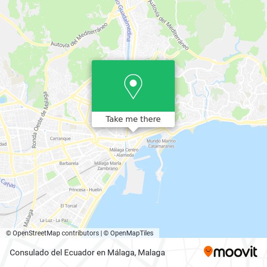 mapa Consulado del Ecuador en Málaga