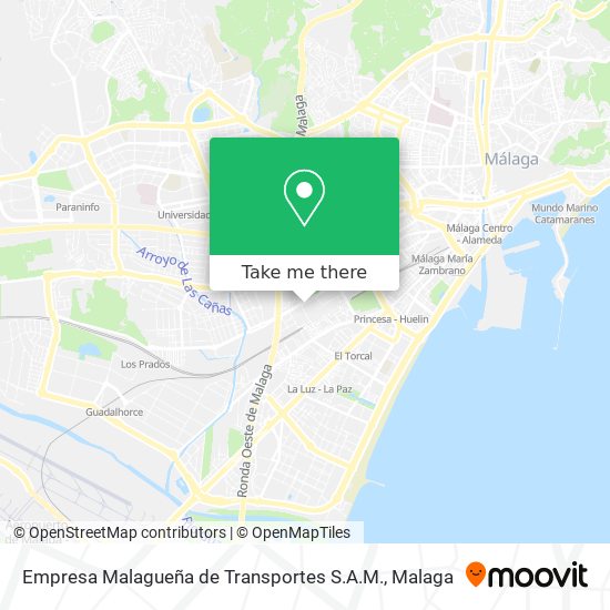 mapa Empresa Malagueña de Transportes S.A.M.