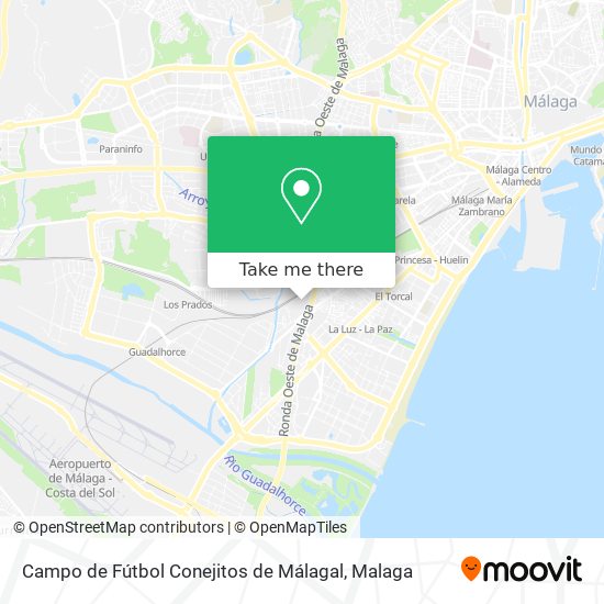 Campo de Fútbol Conejitos de Málagal map