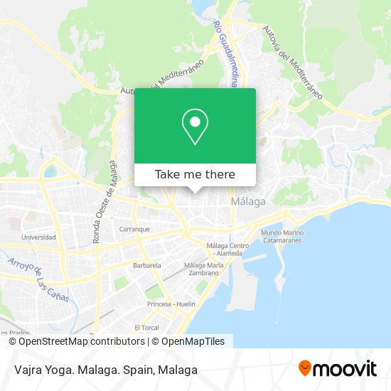 mapa Vajra Yoga. Malaga. Spain