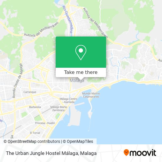 The Urban Jungle Hostel Málaga map