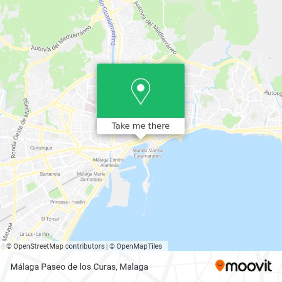 Málaga Paseo de los Curas map