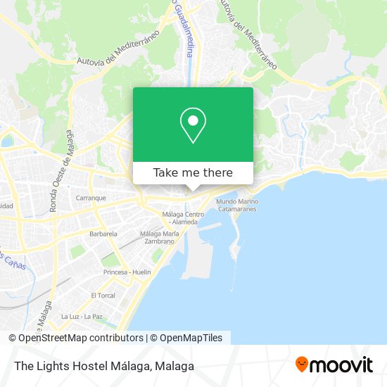 The Lights Hostel Málaga map