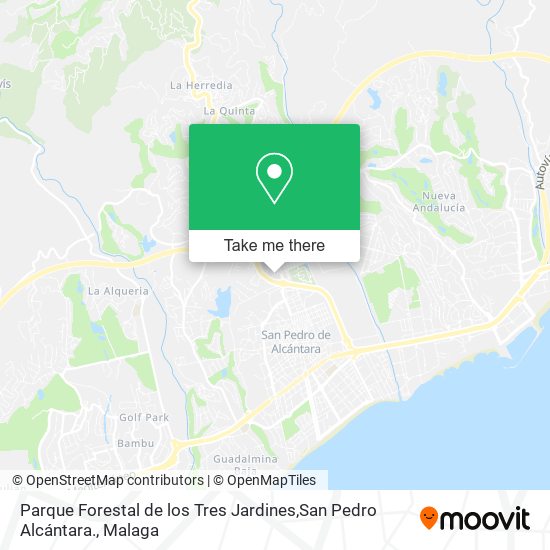 Parque Forestal de los Tres Jardines,San Pedro Alcántara. map