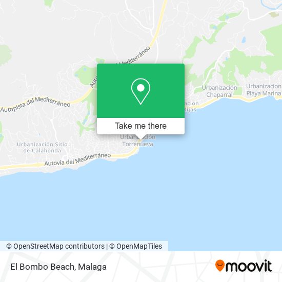 El Bombo Beach map