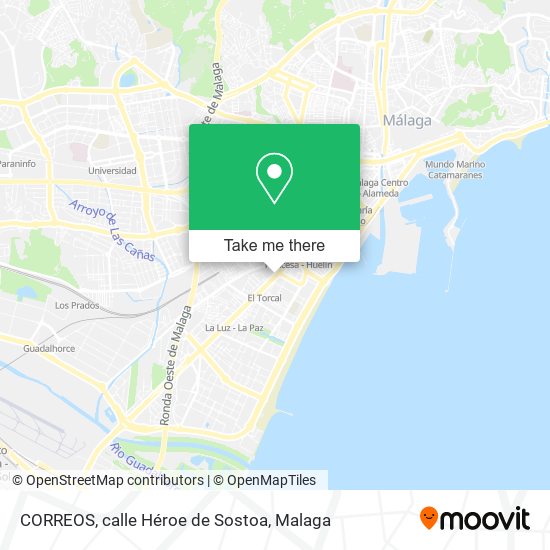 mapa CORREOS, calle Héroe de Sostoa