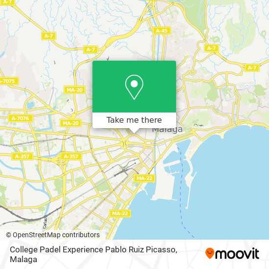 College Padel Experience Pablo Ruiz Picasso map