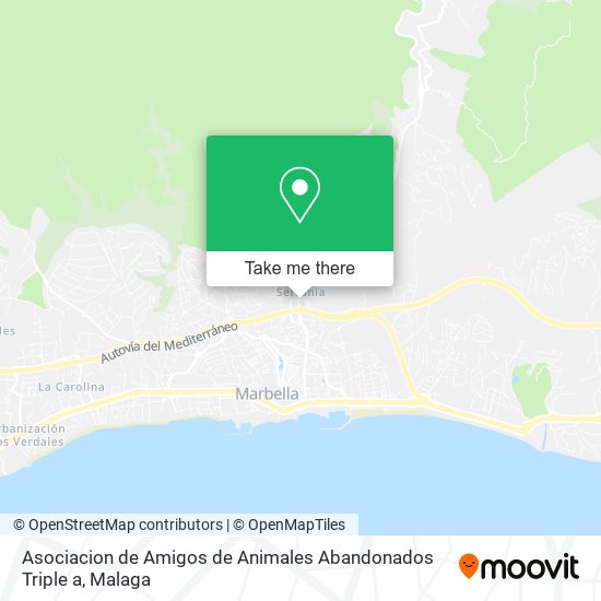 Asociacion de Amigos de Animales Abandonados Triple a map