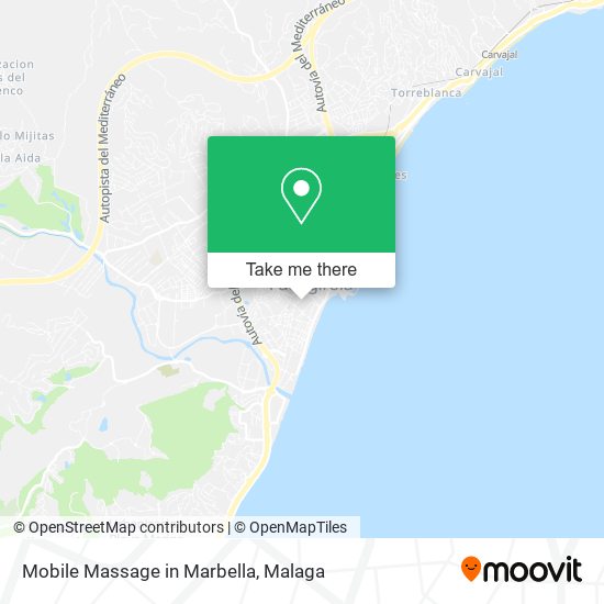 Mobile Massage in Marbella map
