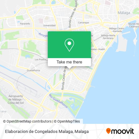 mapa Elaboracion de Congelados Malaga