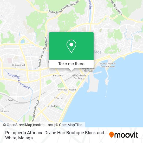 Peluquería Africana Divine Hair Boutique Black and White map