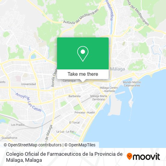 mapa Colegio Oficial de Farmaceuticos de la Provincia de Málaga