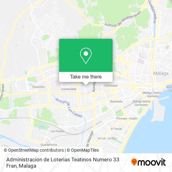 Administracion de Loterias Teatinos Numero 33 Fran map