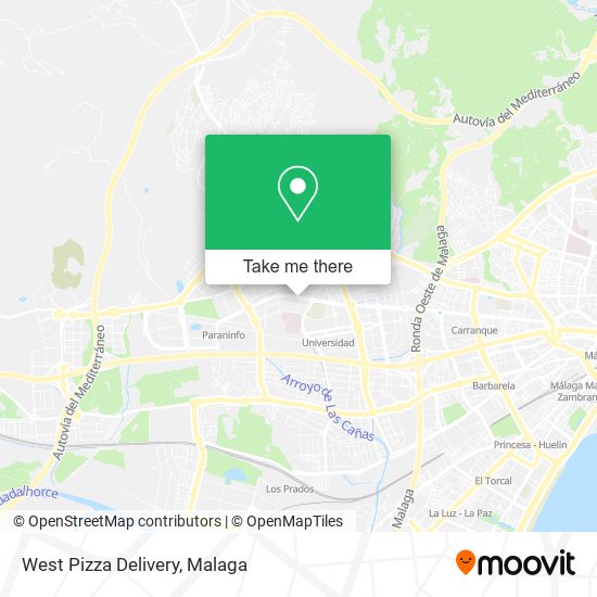 West Pizza Delivery map