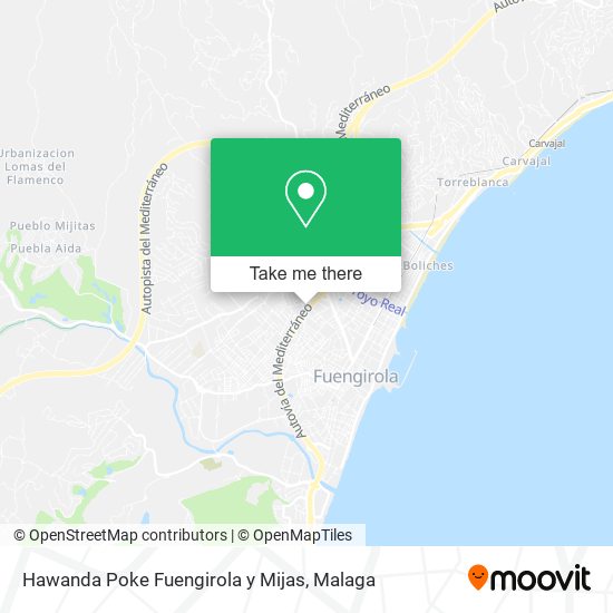 mapa Hawanda Poke Fuengirola y Mijas