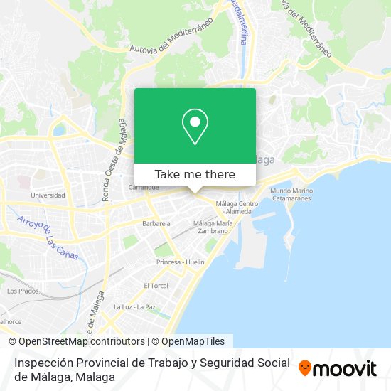 mapa Inspección Provincial de Trabajo y Seguridad Social de Málaga