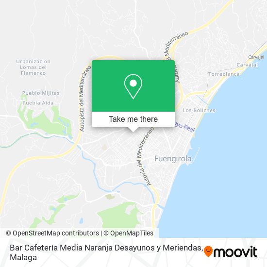 Bar Cafetería Media Naranja Desayunos y Meriendas map