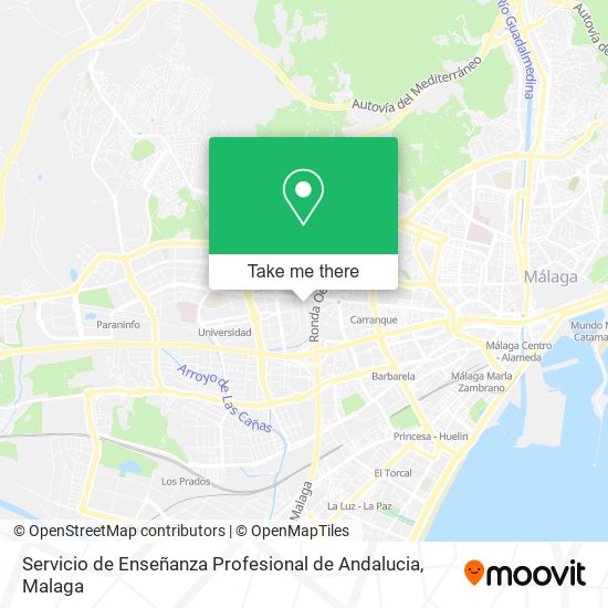 mapa Servicio de Enseñanza Profesional de Andalucia