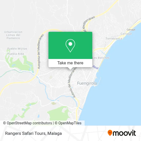 Rangers Safari Tours map