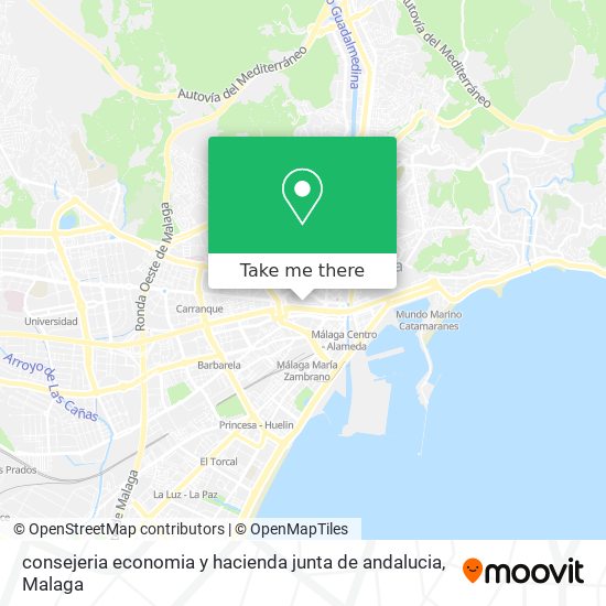 consejeria economia y hacienda junta de andalucia map