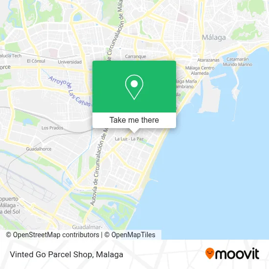 Vinted Go Parcel Shop map