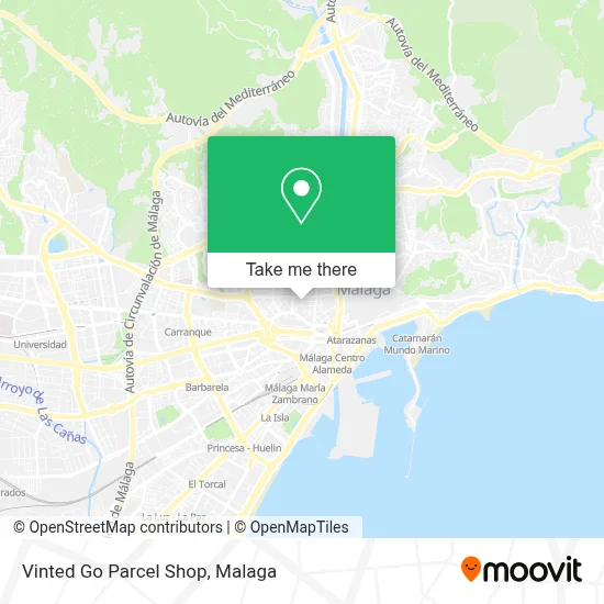 Vinted Go Parcel Shop map