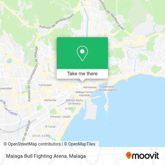 Malaga Bull Fighting Arena map