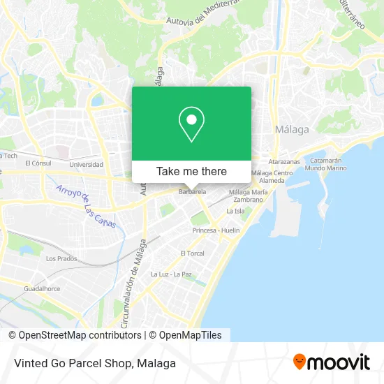 Vinted Go Parcel Shop map