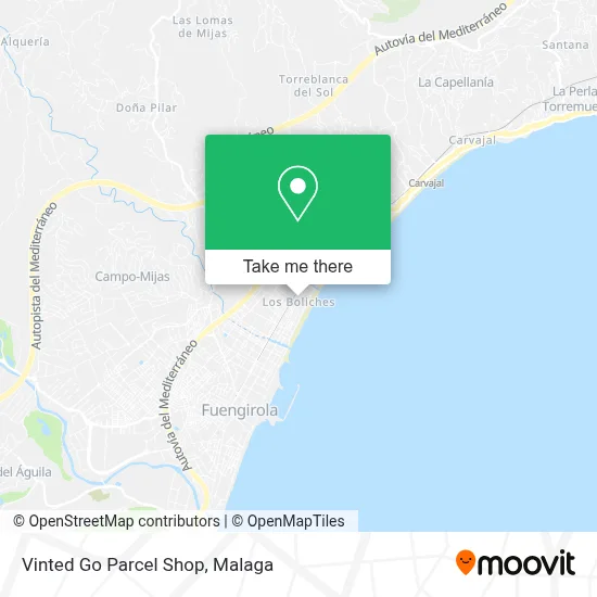 Vinted Go Parcel Shop map
