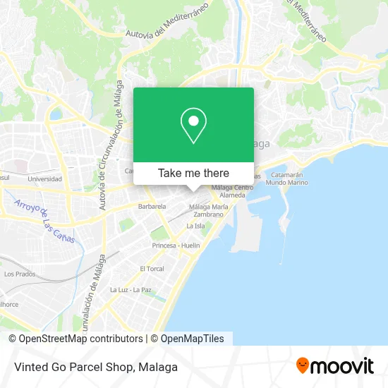 Vinted Go Parcel Shop map