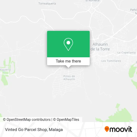 Vinted Go Parcel Shop map