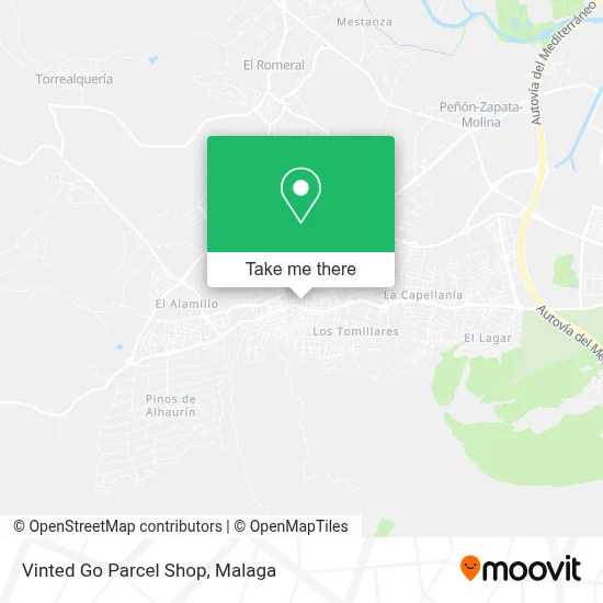 Vinted Go Parcel Shop map