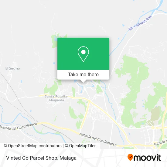Vinted Go Parcel Shop map