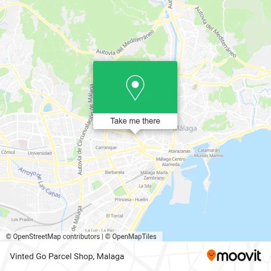 Vinted Go Parcel Shop map