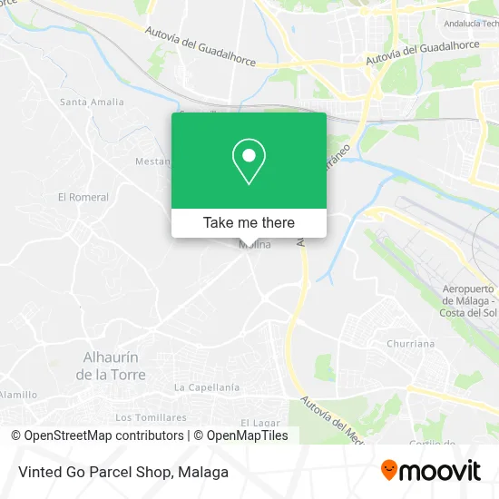 Vinted Go Parcel Shop map