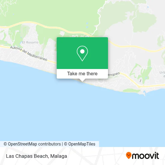 Las Chapas Beach map