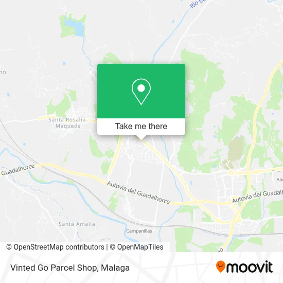Vinted Go Parcel Shop map