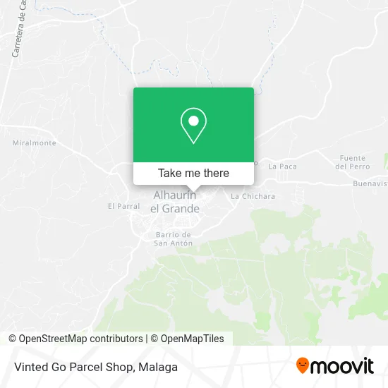 Vinted Go Parcel Shop map