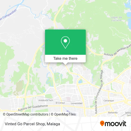 Vinted Go Parcel Shop map
