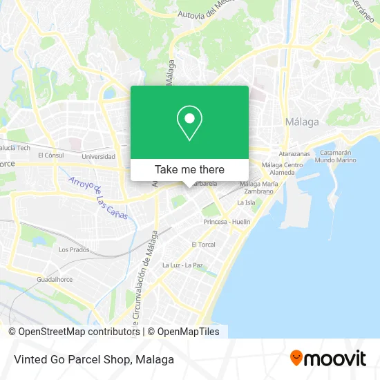 Vinted Go Parcel Shop map