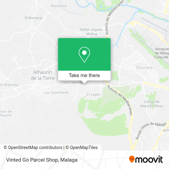 Vinted Go Parcel Shop map