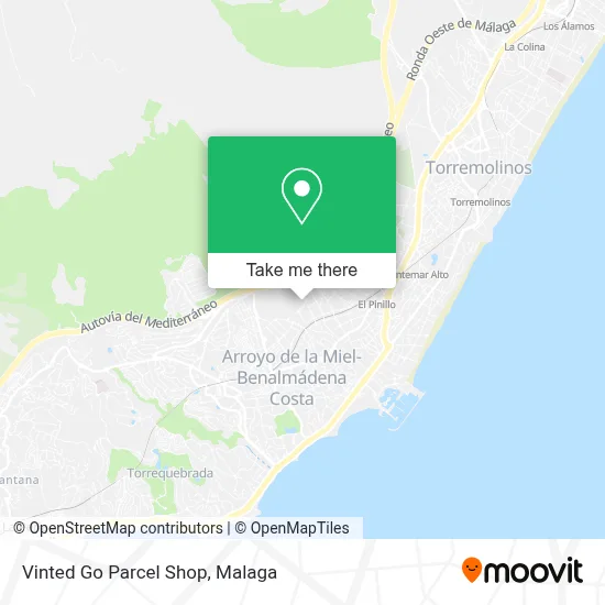 Vinted Go Parcel Shop map