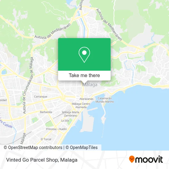 Vinted Go Parcel Shop map